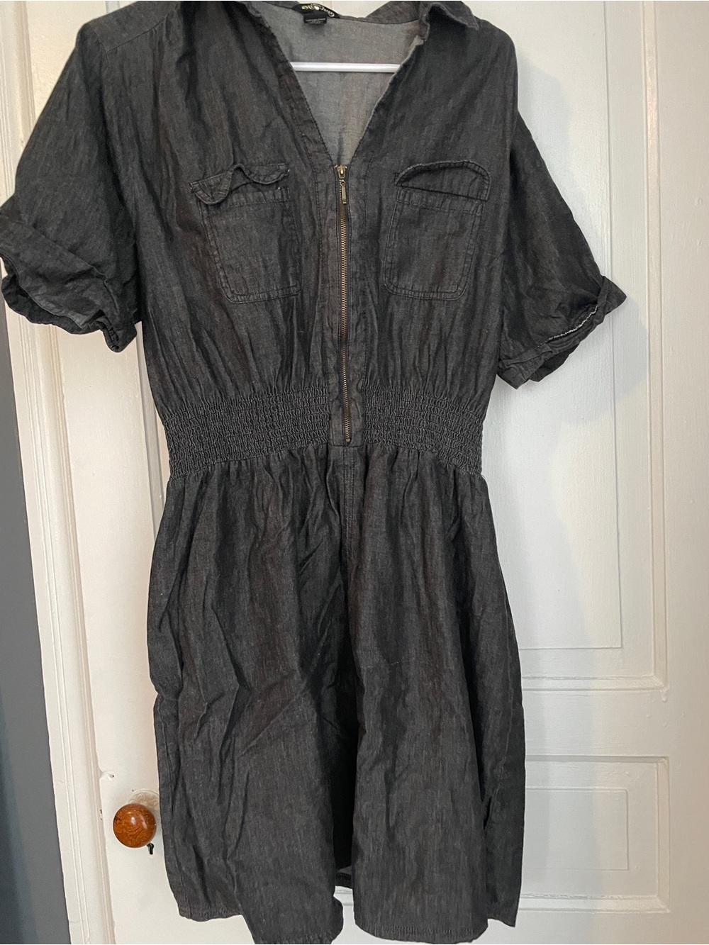 Millennium Women's Black Shirtwaist Zip-Front Dress size 1X